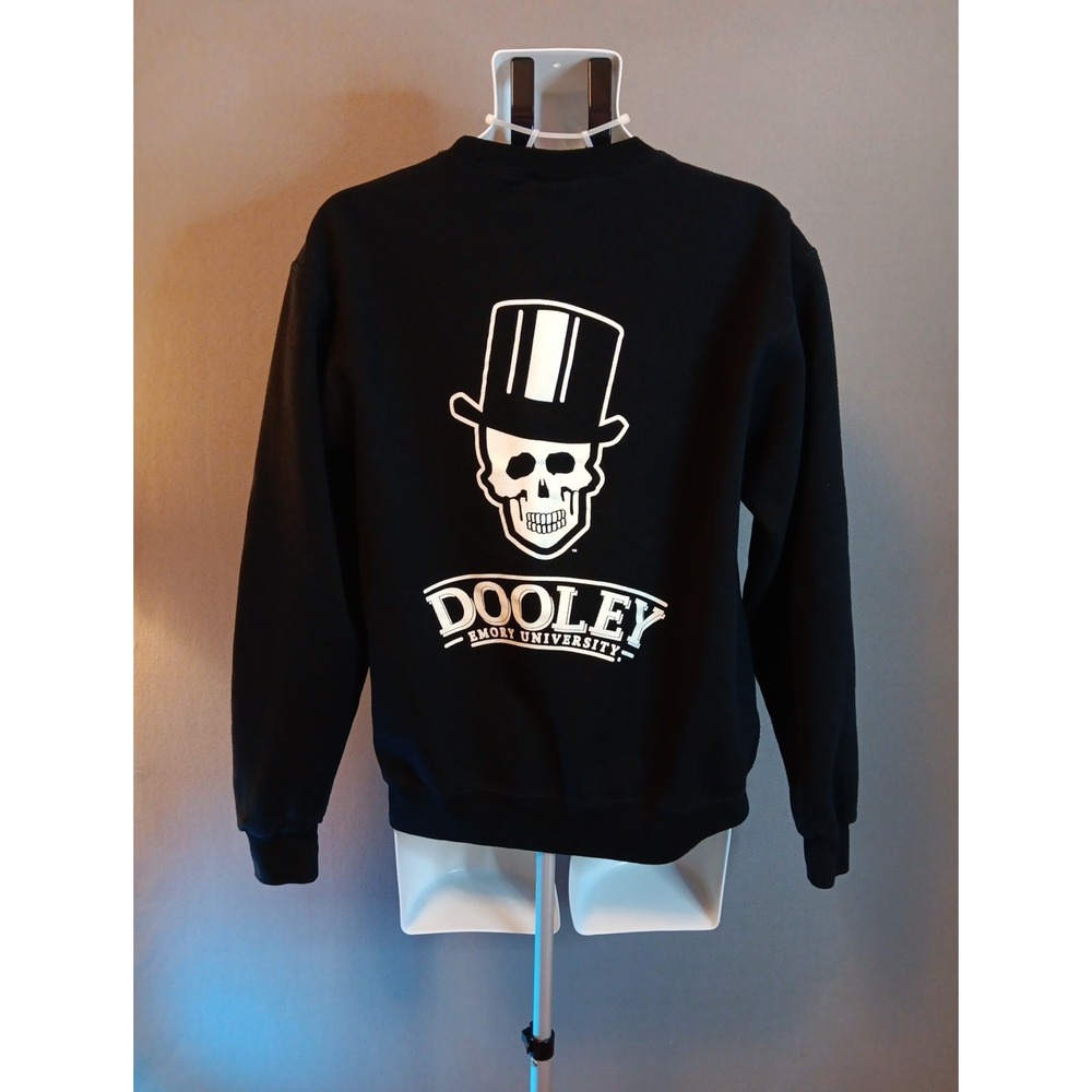 Champion Men Classic Black Crewneck DOOLEY graphic Sweater size M Vtg Vintage